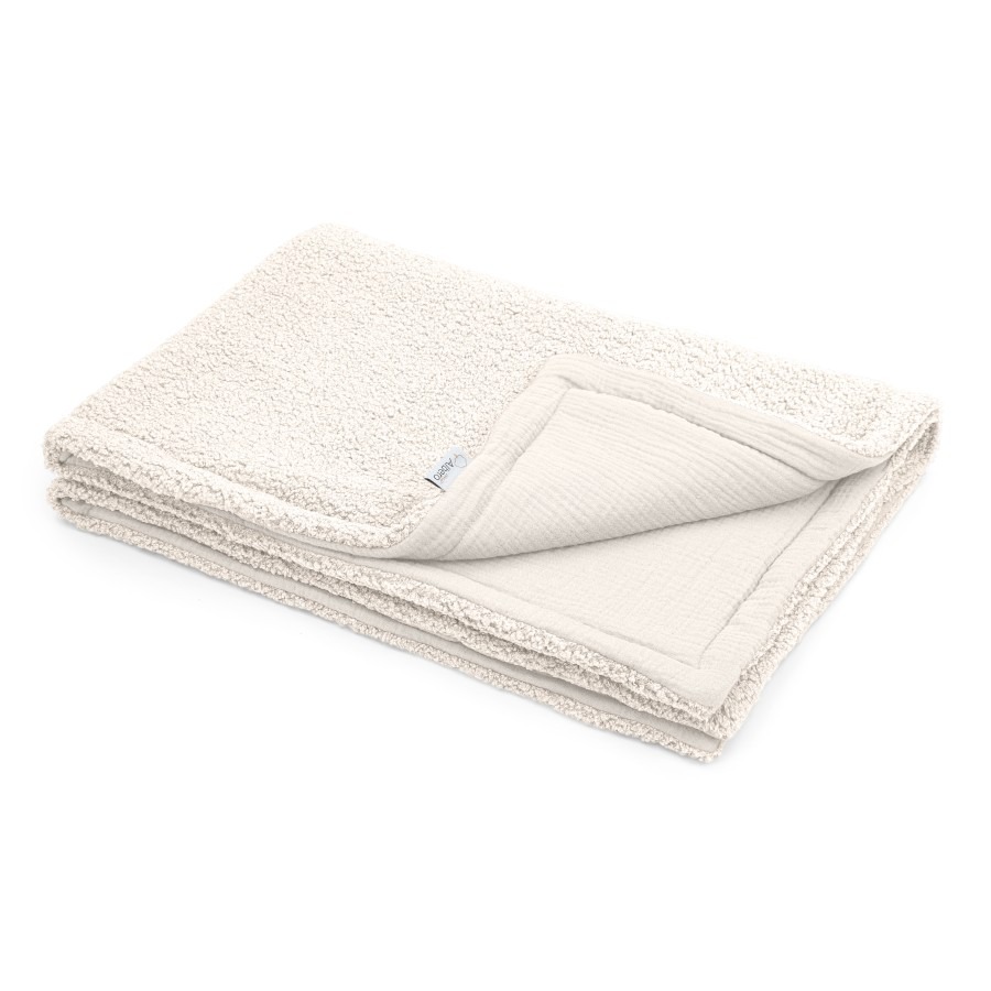 Albero Mio, Cotton Muślin & Boucle, kocyk boucle, wanilia, 75x100 cm