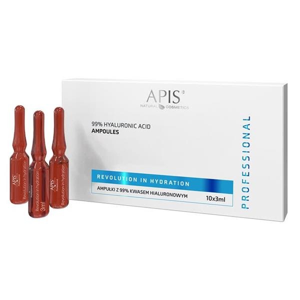 Apis, Rewolucja w Nawilżeniu, ampułki z kwasem hialuronowym 4D 99%, 3 ml, 10 szt.