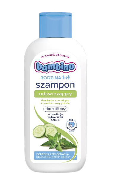 Bambino, rodzina, szampon do włosów odświeżający, włosy normalne i przetłuszczające się, 400 ml