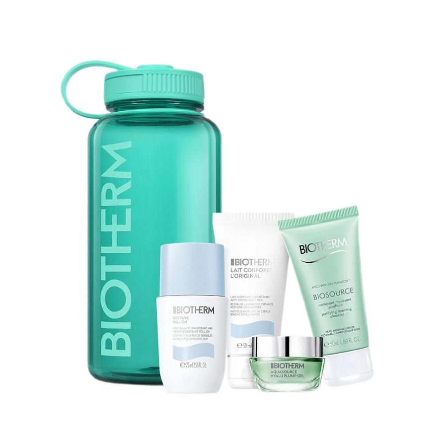 Biotherm, The Drop Collection Aqua Drop, zestaw: żel do twarzy, 15 ml + pianka do mycia twarzy, 50 ml + balsam do ciała, 50 ml + dezodorant roll-on,..
