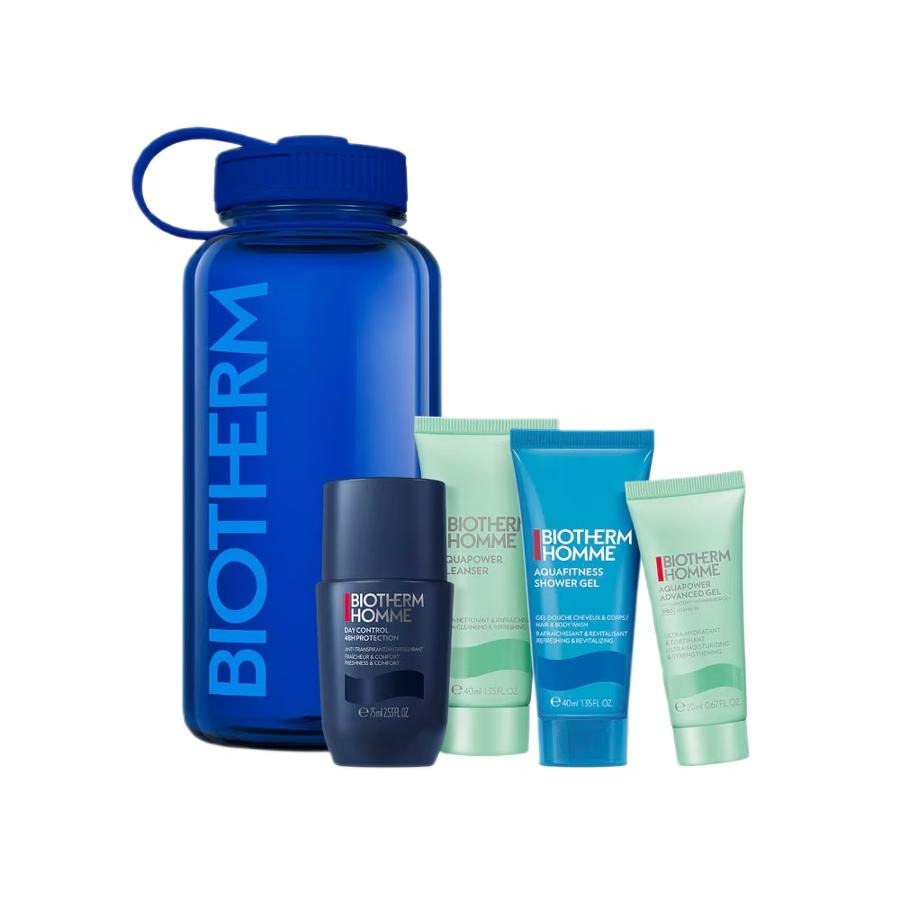Biotherm, The Drop Collection Power Drop, zestaw: dezodorant roll-on, 75 ml + żel oczyszczający do twarzy, 40 ml + żel pod prysznic, 40 ml + żel do ..