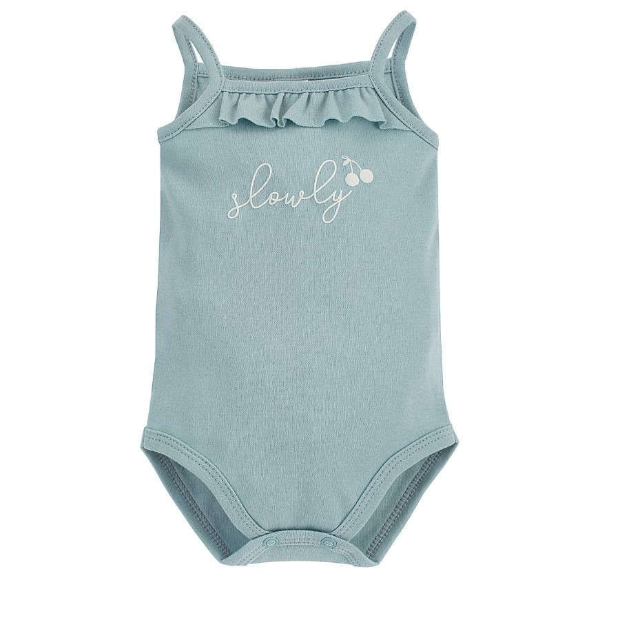 Body dziewczęce na ramiączka, zielone, Slowly, Pinokio