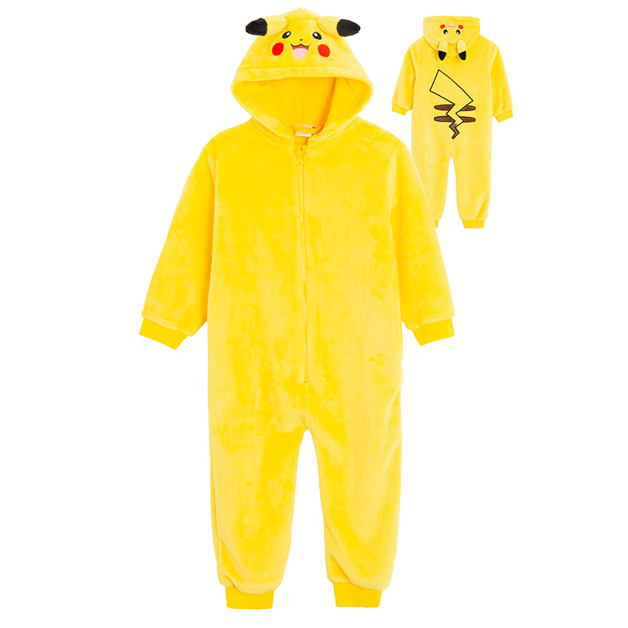 Cool Club, Piżama jednoczęściowa chłopięca z kapturem, żółta, Pokemon