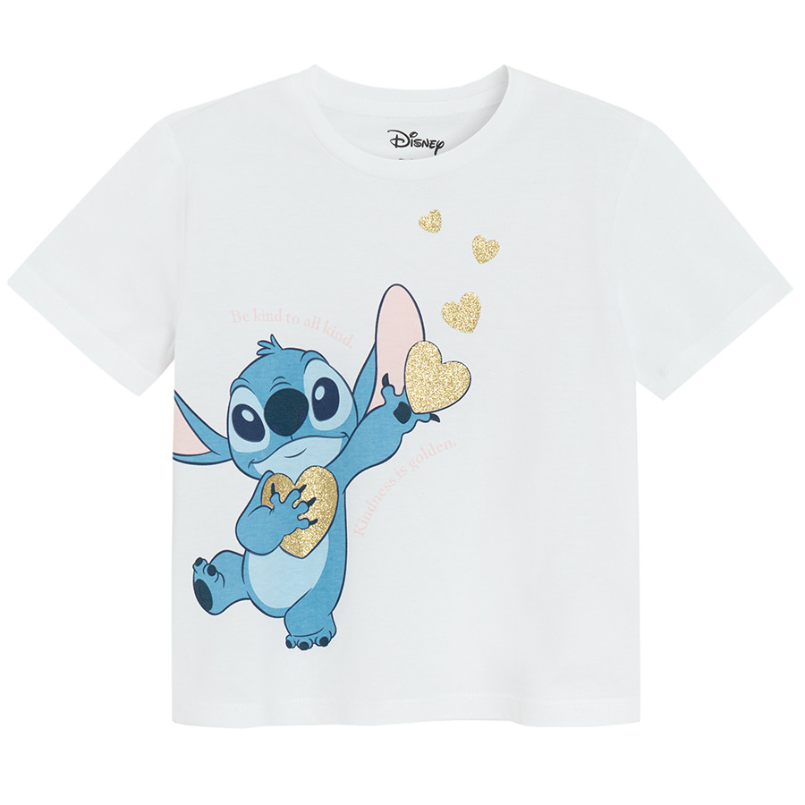 Cool Club, T-shirt dziewczęcy, biały, Lilo i Stitch