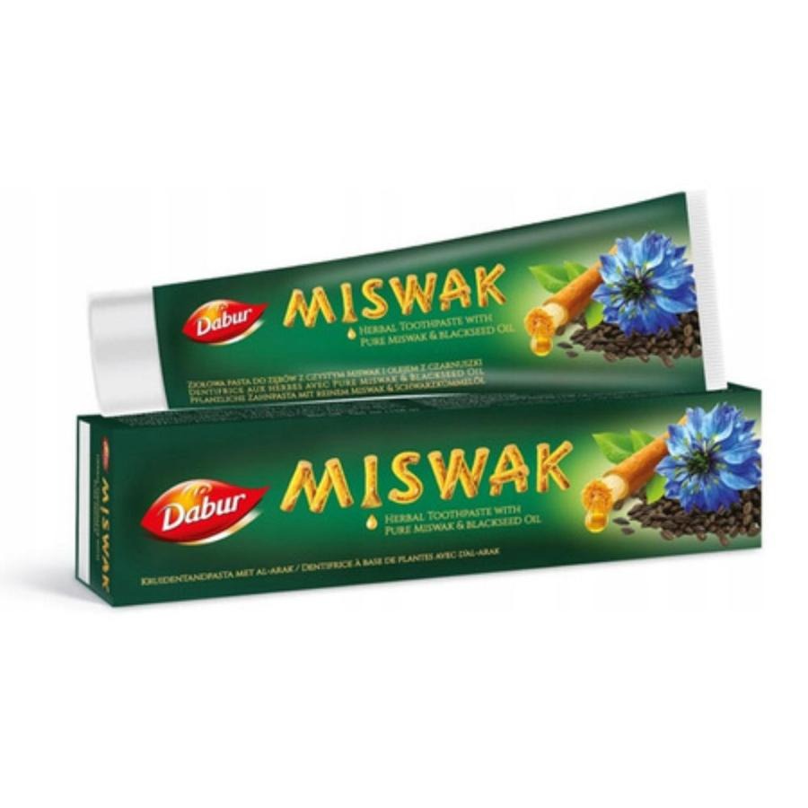 Dabur, Miswak Herbal Toothpaste, ziołowa pasta do zębów z czystym miswak i olejem z czarnuszki, 100 ml