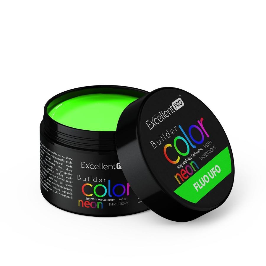 Excellent PRO, Builder Color Neon With Thixotropy, żel budujący, Fluo Ufo, 15g