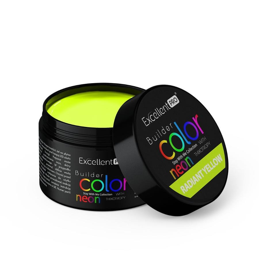 Excellent PRO, Builder Color Neon With Thixotropy, żel budujący, Radiant Yellow, 15g