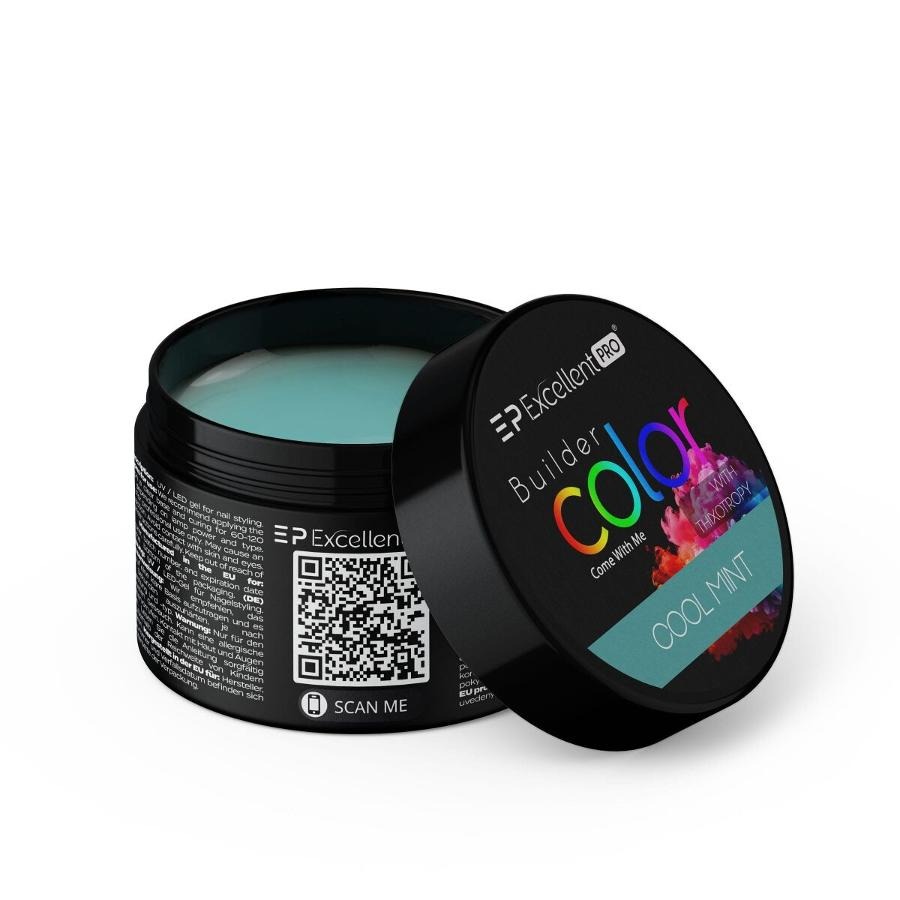 Excellent PRO, Builder Color With Thixotropy Pastel, żel budujący, Cool Mint, 15g