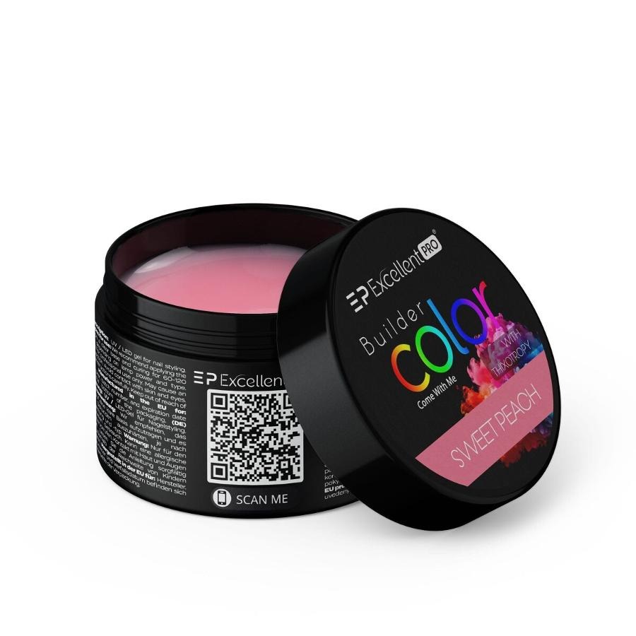 Excellent PRO, Builder Color With Thixotropy Pastel, żel budujący, Sweet Peach, 15g