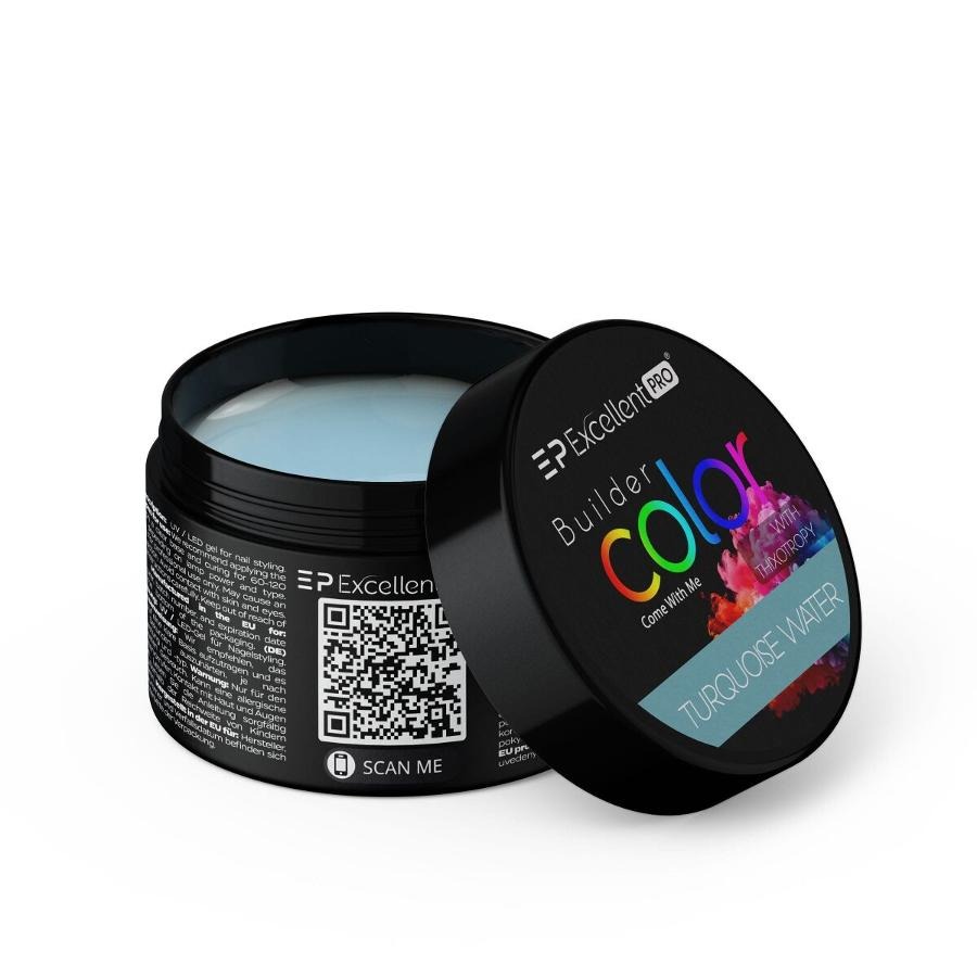 Excellent PRO, Builder Color With Thixotropy Pastel, żel budujący, Turquoise Water, 15g