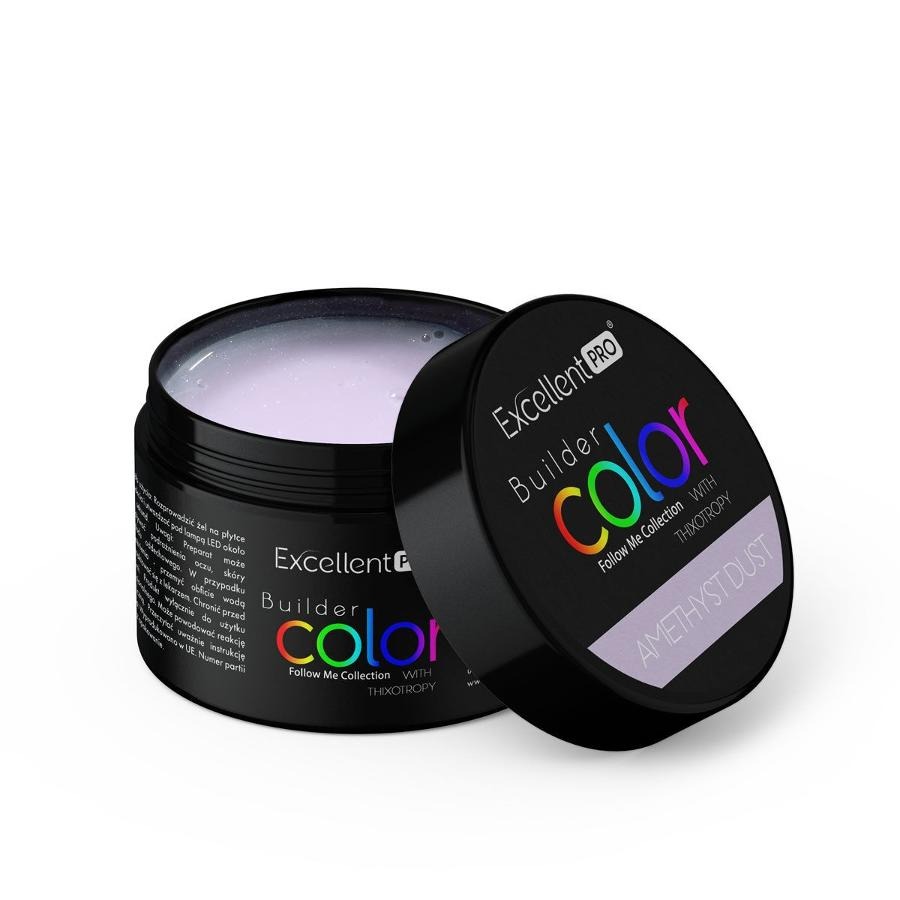 Excellent PRO, Builder Color With Thixotropy, żel budujący, Amethyst Dust, 15g