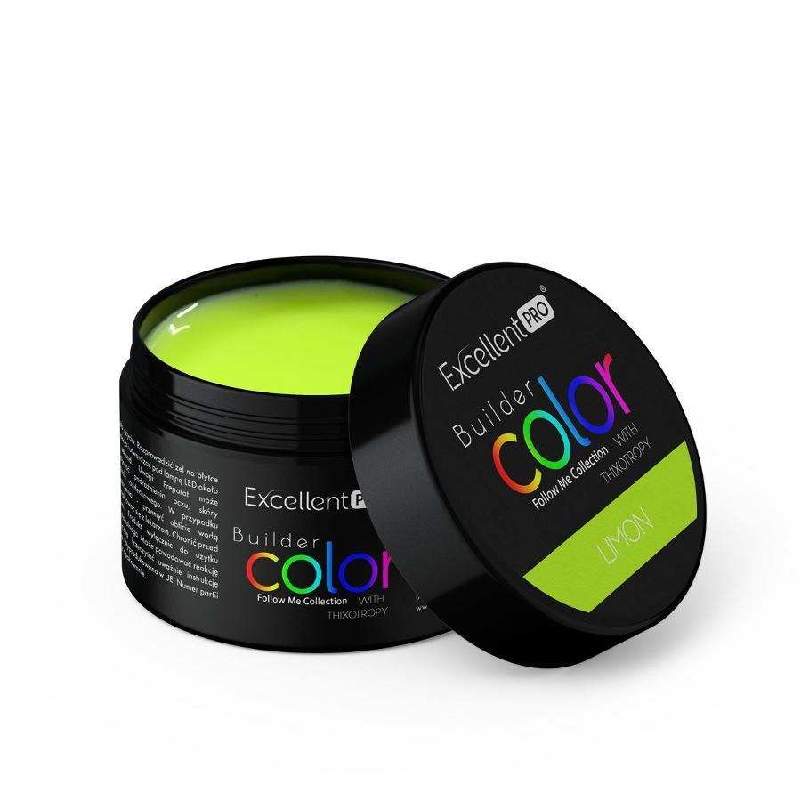 Excellent PRO, Builder Color With Thixotropy, żel budujący, Limon, 15g