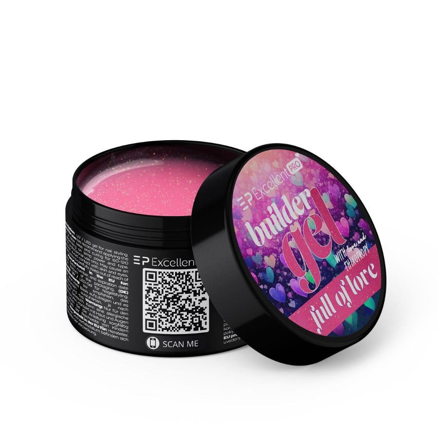Excellent PRO, Builder Gel Thixotropy, With Effect, żel budujący, Full Of Love, 15g