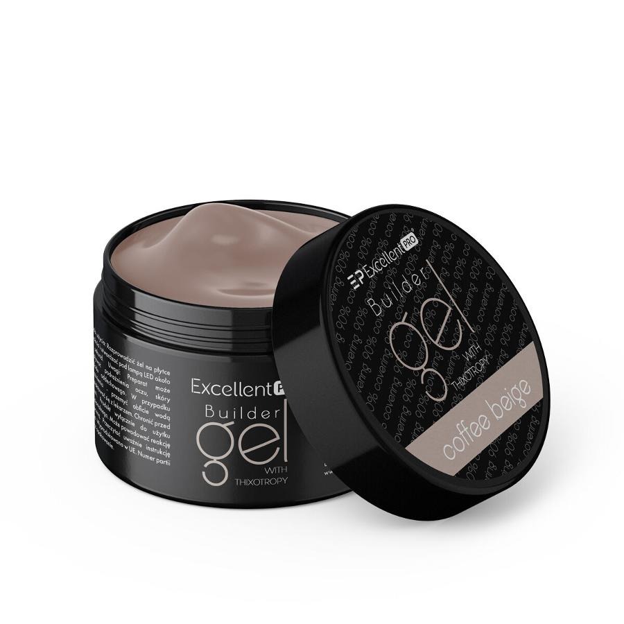 Excellent PRO, Builder Gel With Thixotropy, żel budujący, Coffee Beige, 15g