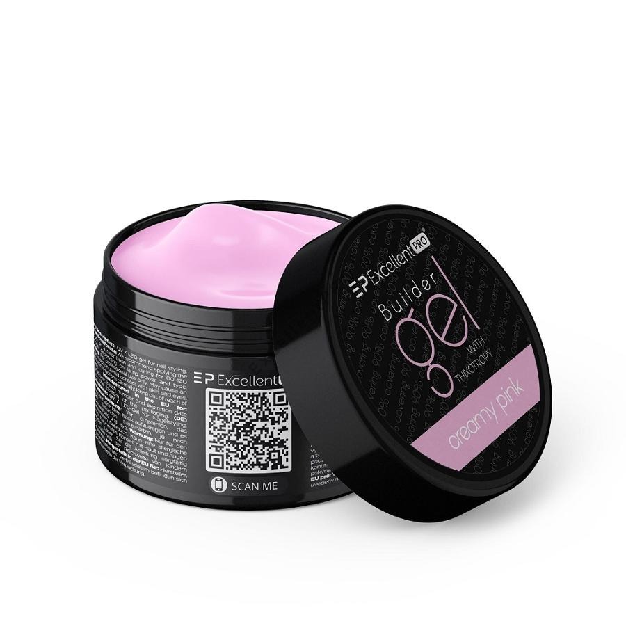 Excellent PRO, Builder Gel With Thixotropy, żel budujący, Creamy Pink, 15g