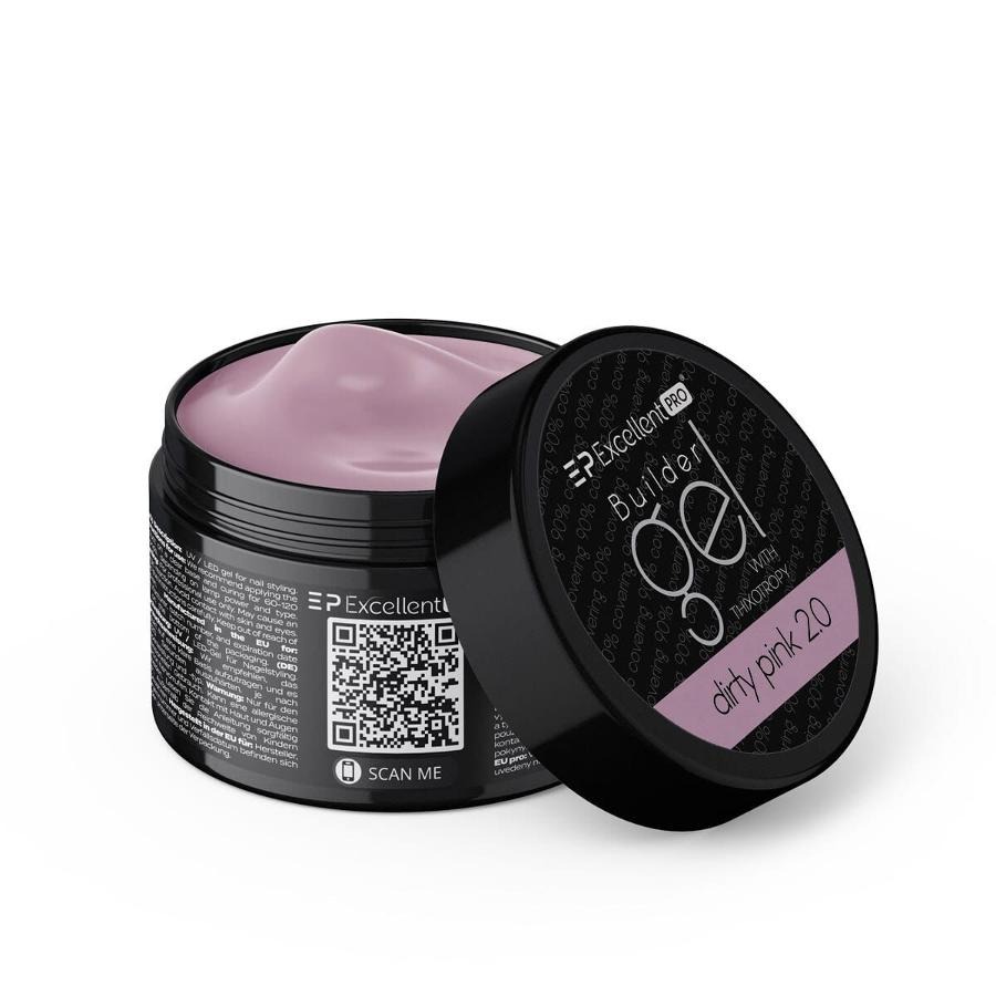 Excellent PRO, Builder Gel With Thixotropy, żel budujący, Dirty Pink 2.0, 15g