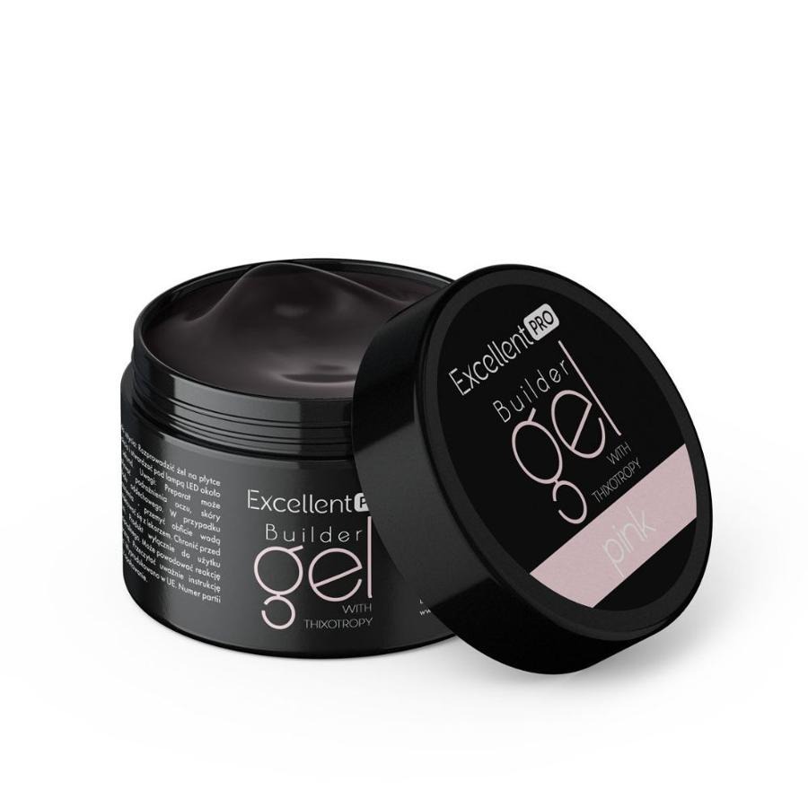Excellent PRO, Builder Gel With Thixotropy, żel budujący, Pink Clear, 15g