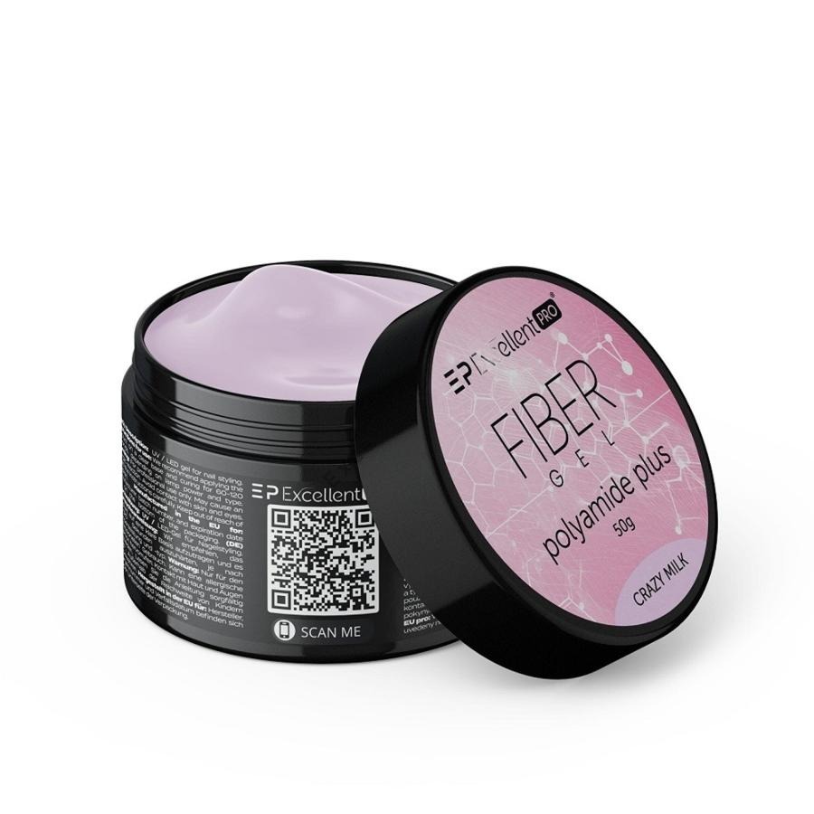Excellent PRO, Fiber Gel Polyamide Plus, żel budujący, Crazy Milk, 50g