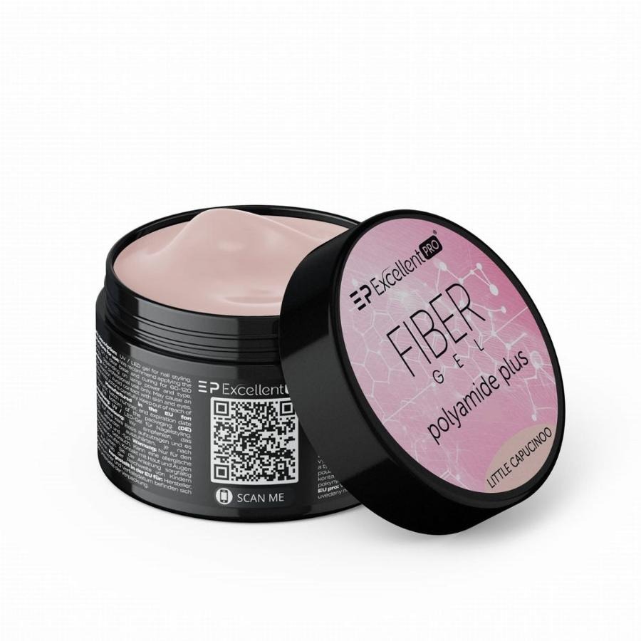Excellent PRO, Fiber Gel Polyamide Plus, żel budujący, Little Capucinoo, 50g