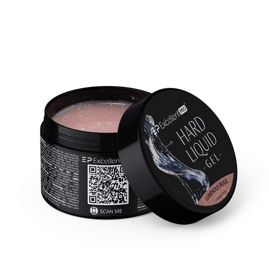 Excellent PRO, Hard Liquid Gel, żel budujący, Luminous Beige, 50g