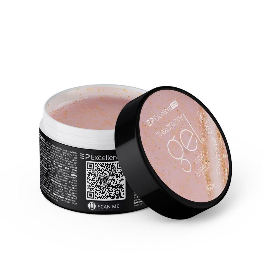 Excellent PRO, Thixotropy Gel With Effect, żel budujący, Creame Brule, 50g