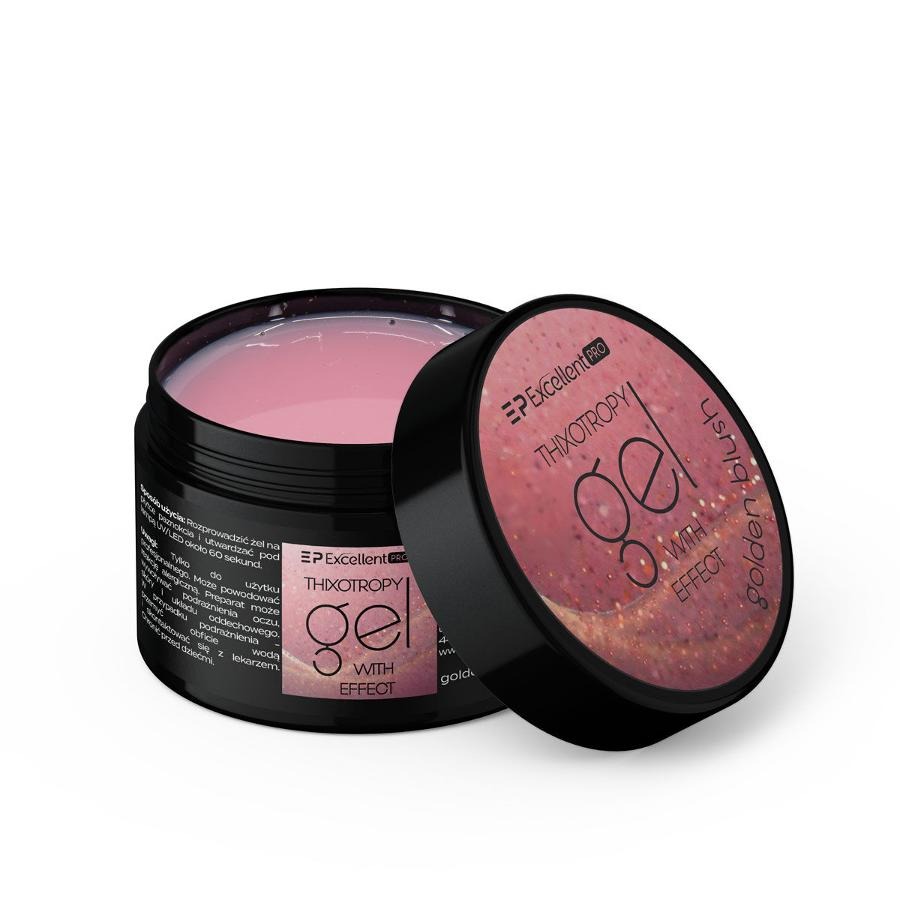 Excellent PRO, Thixotropy Gel With Effect, żel budujący, Golden Blush, 50g