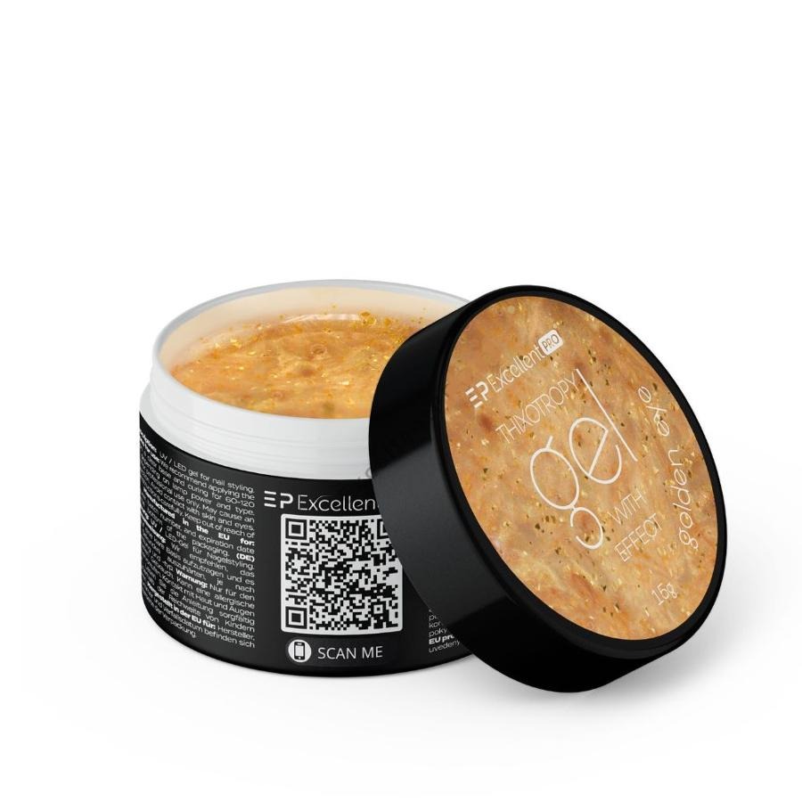 Excellent PRO, Thixotropy Gel With Effect, żel budujący, Golden Eye, 15g