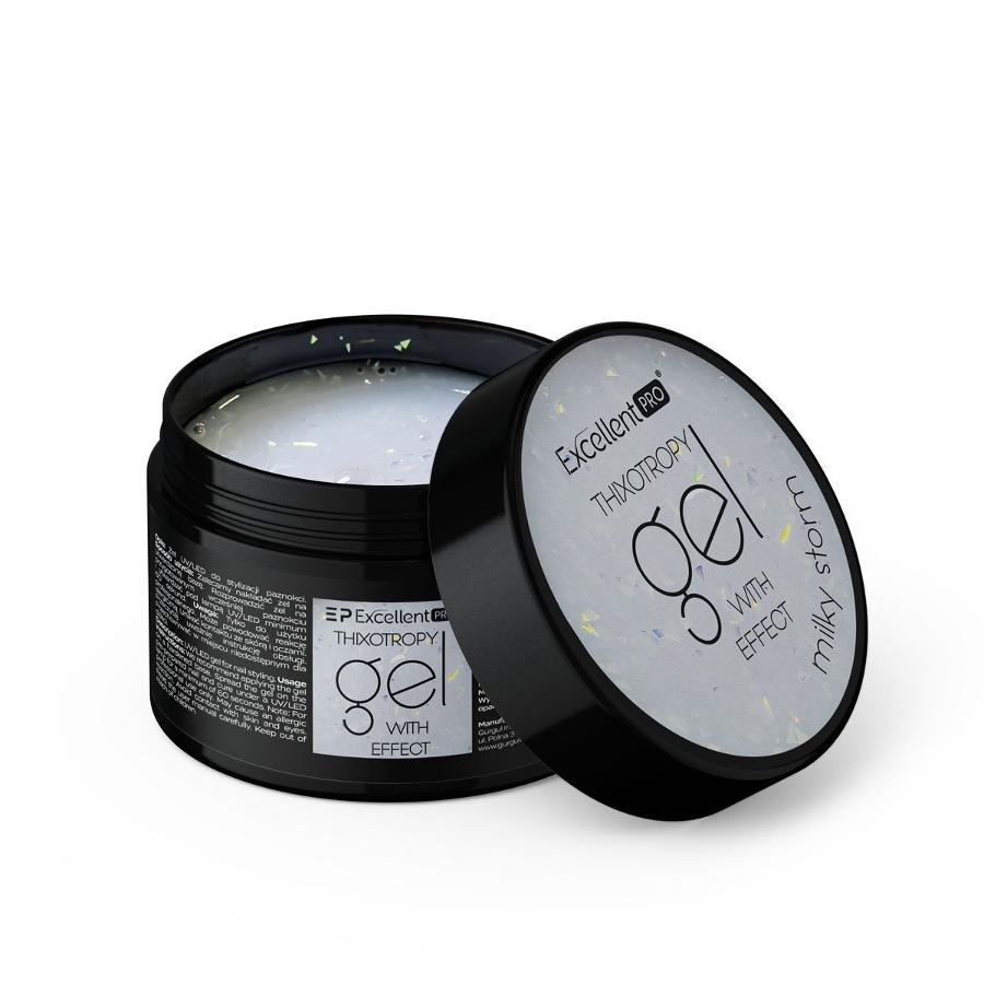 Excellent PRO, Thixotropy Gel With Effect, żel budujący, Milky Storm, 50g