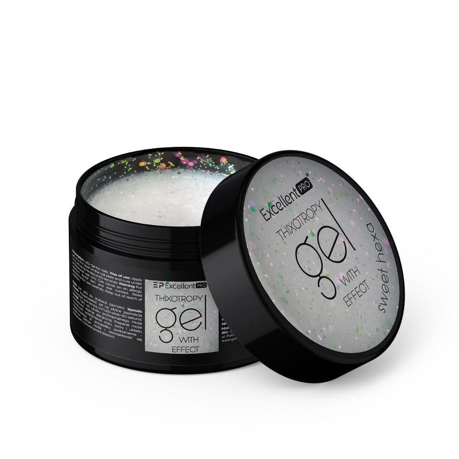 Excellent PRO, Thixotropy Gel With Effect, żel budujący, Sweet Hexa, 15g