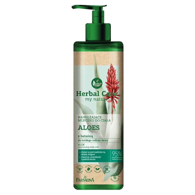 Herbal Care, nawilżające mleczko do ciała, aloes, 400 ml