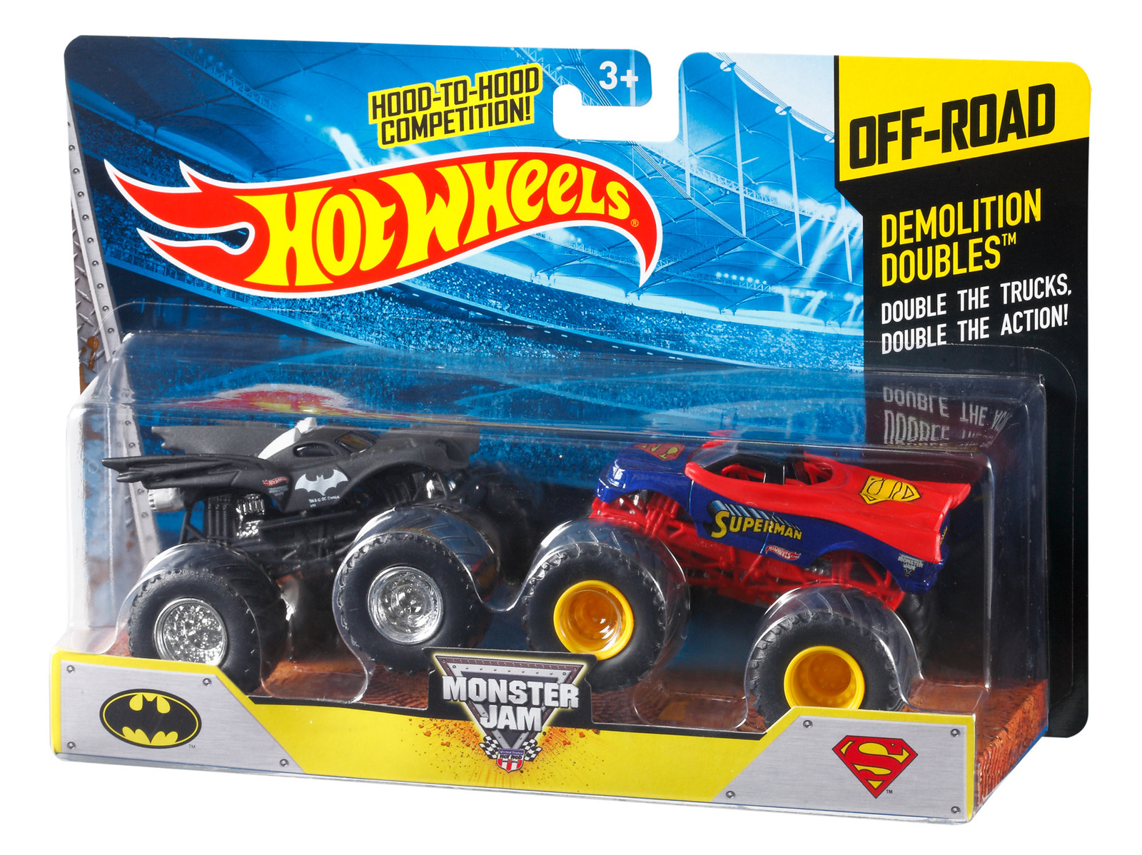 Hot Wheels, Monster Jam, Batman vs Superman, zestaw 2 aut 