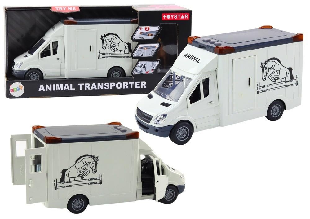 Lean Toys, Transporter koni, pojazd interaktywny, biały