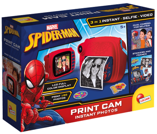 Lisciani, Spider-Man, Print Cam, aparat natychmiastowy, zestaw z ramkami i naklejkami