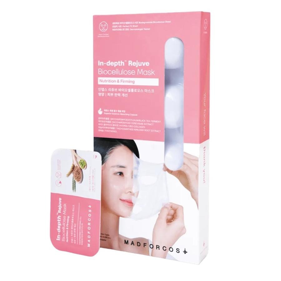 Madforcos, In-Depth Rejuve Biocellulose Mask, odmładzająca maska do twarzy, 4x20 ml