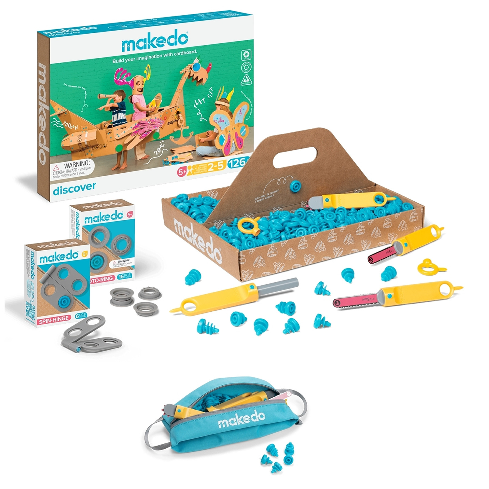 Makedo, zestaw narzędzi do konstruowania, Holiday Bundle, 149 elementów