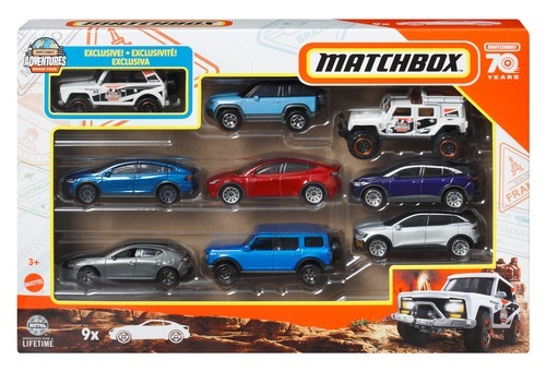 Matchbox, samochodziki 9-pak #1, zestaw aut