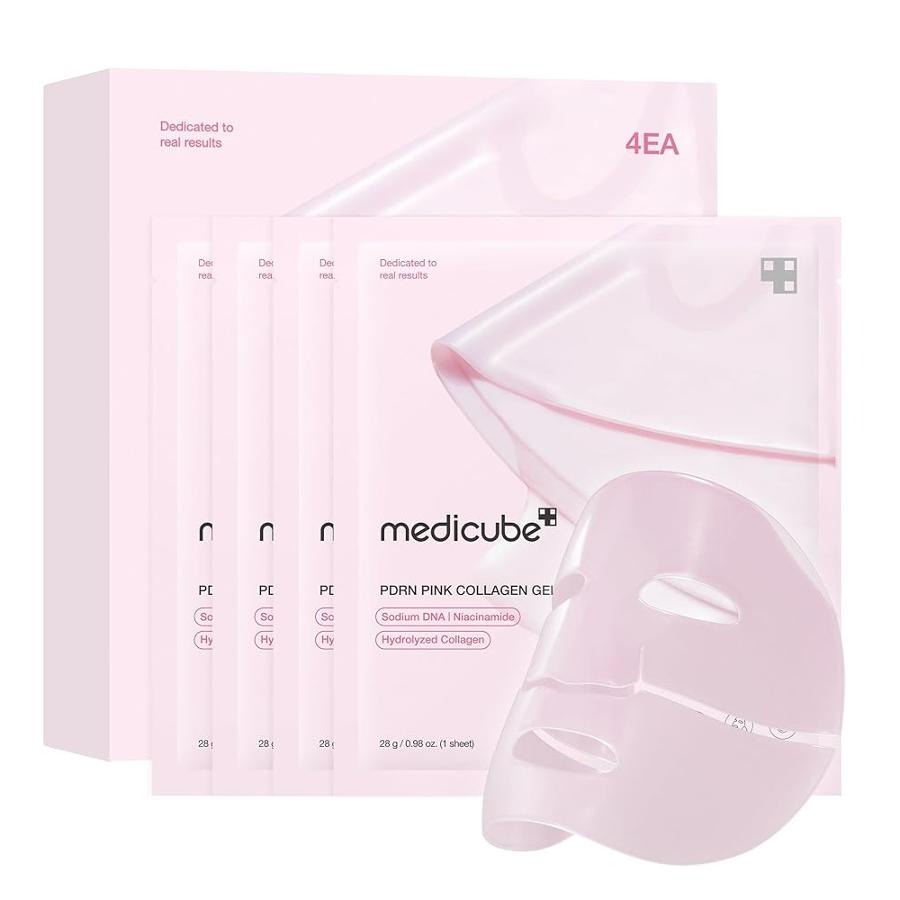 Medicube, PDRN Pink Collagen Gel Mask, kolagenowa maska do twarzy, 4x28g
