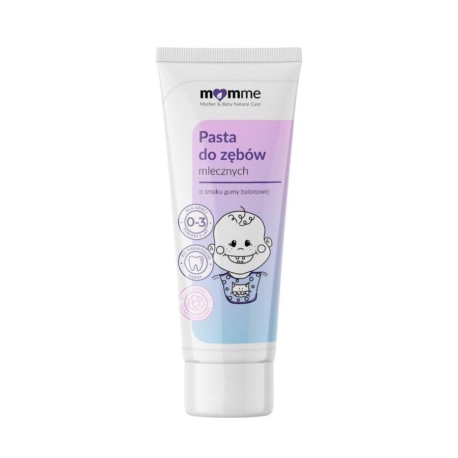 MomMe, pasta do zębów mlecznych o smaku gumy balonowej 0-3, 50 ml