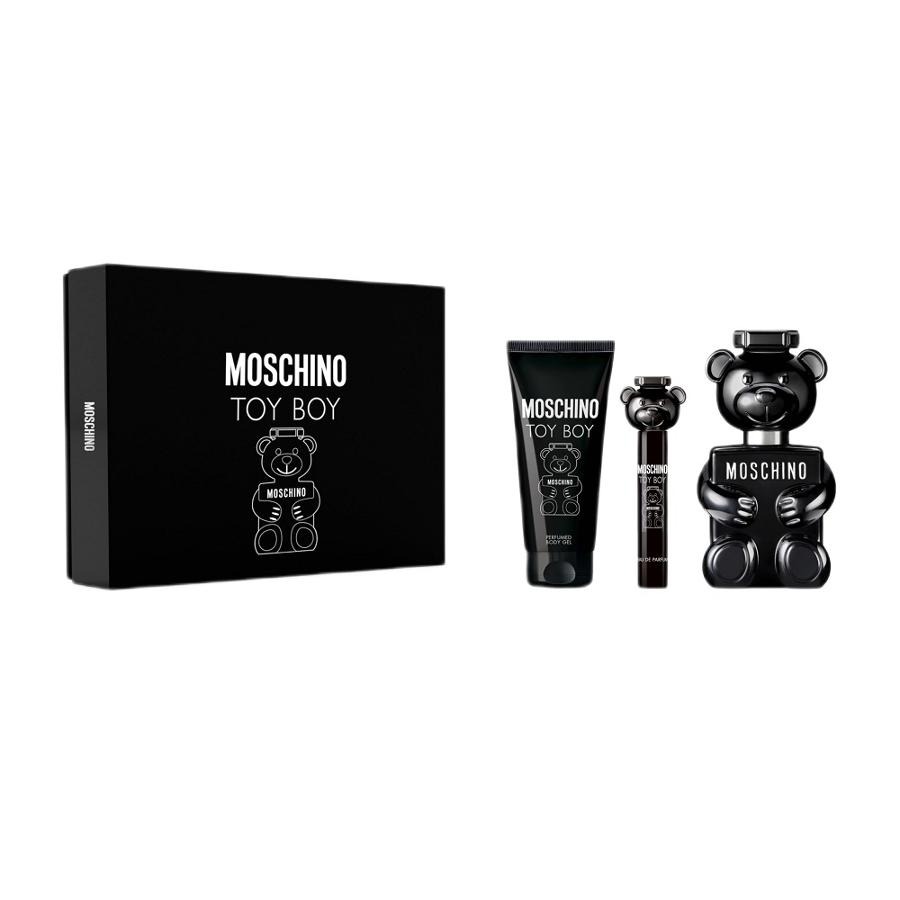 Moschino, Toy Boy, zestaw: woda perfumowana, spray, 100 ml + perfumowany żel do ciała, 100 ml + woda perfumowana, spray, 10 ml