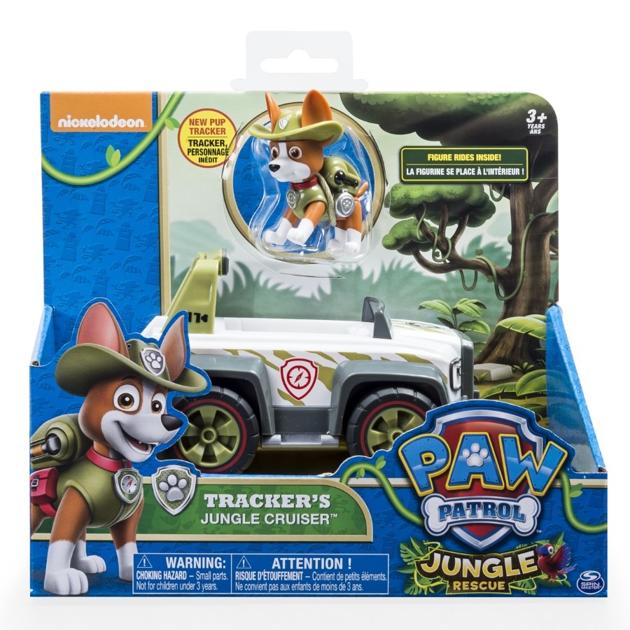 Psi Patrol, Tracker, Jungle Rescue, pojazd z figurką
