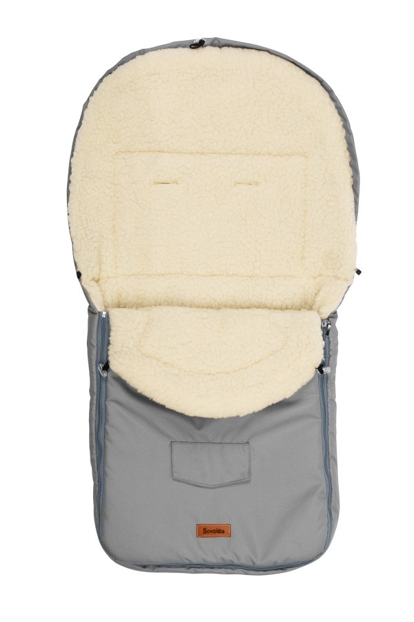 Sensillo, śpiworek do wózka, wełniany, Light Grey, 95x40 cm