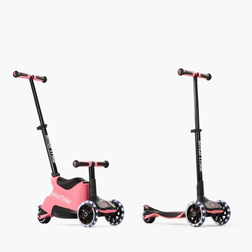 smarTrike, Xtend Scooter + Ride-on, hulajnoga 4w1, Salmon Pink