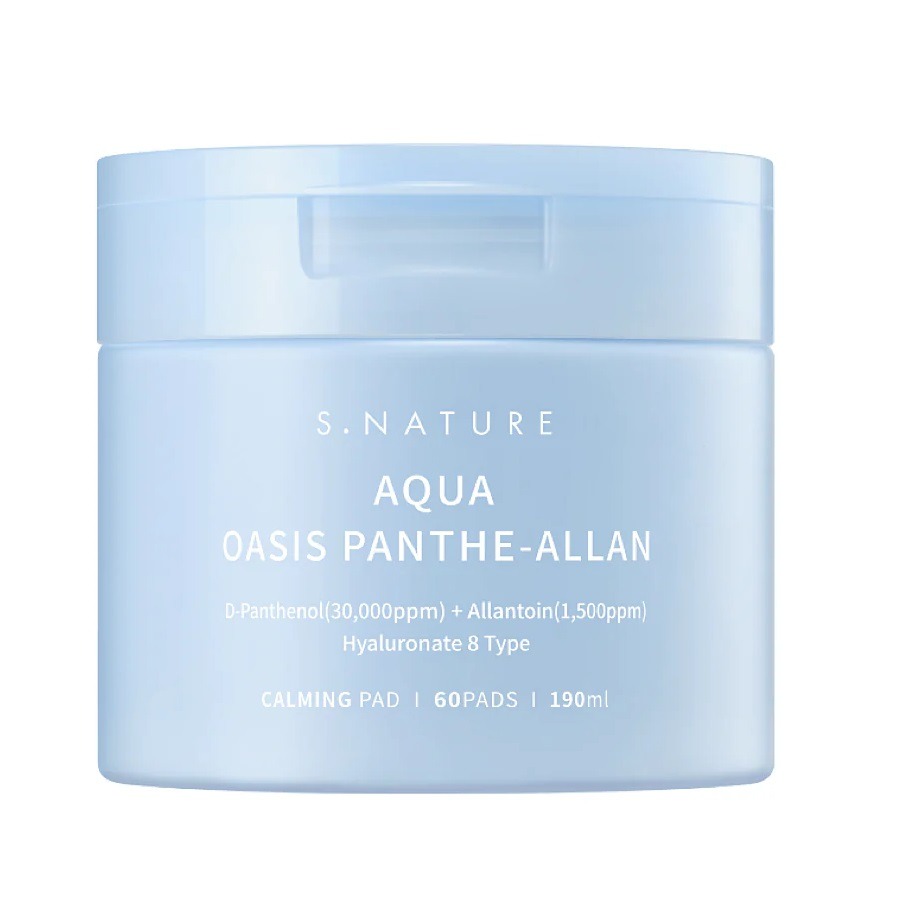 S.Nature, Aqua Oasis Panthe-Allan Calming Pad, łagodzące płatki do twarzy, 60 szt.