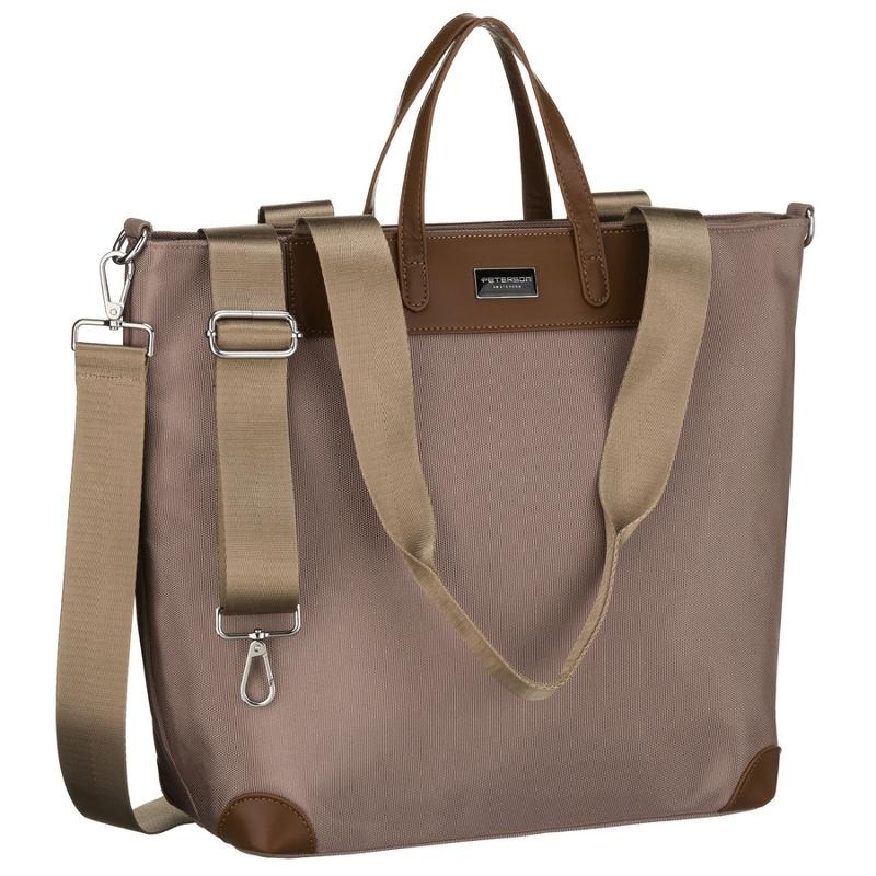 Torebka shopper, beżowa, Peterson