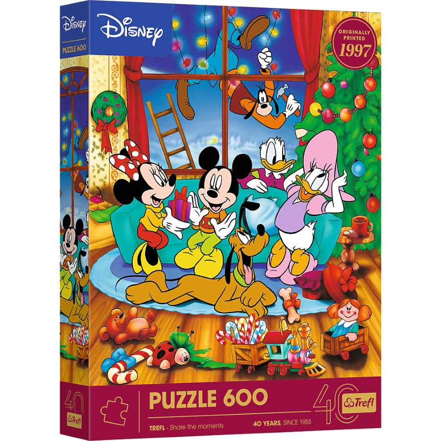 Trefl, 40-lecie, Disney, Myszka Miki i Przyjaciele, Święta, puzzle, 600 elementów