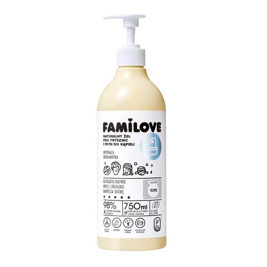 Yope, Familove, żel pod prysznic i płyn do kąpieli, Kwitnąca Bergamotka, 750 ml