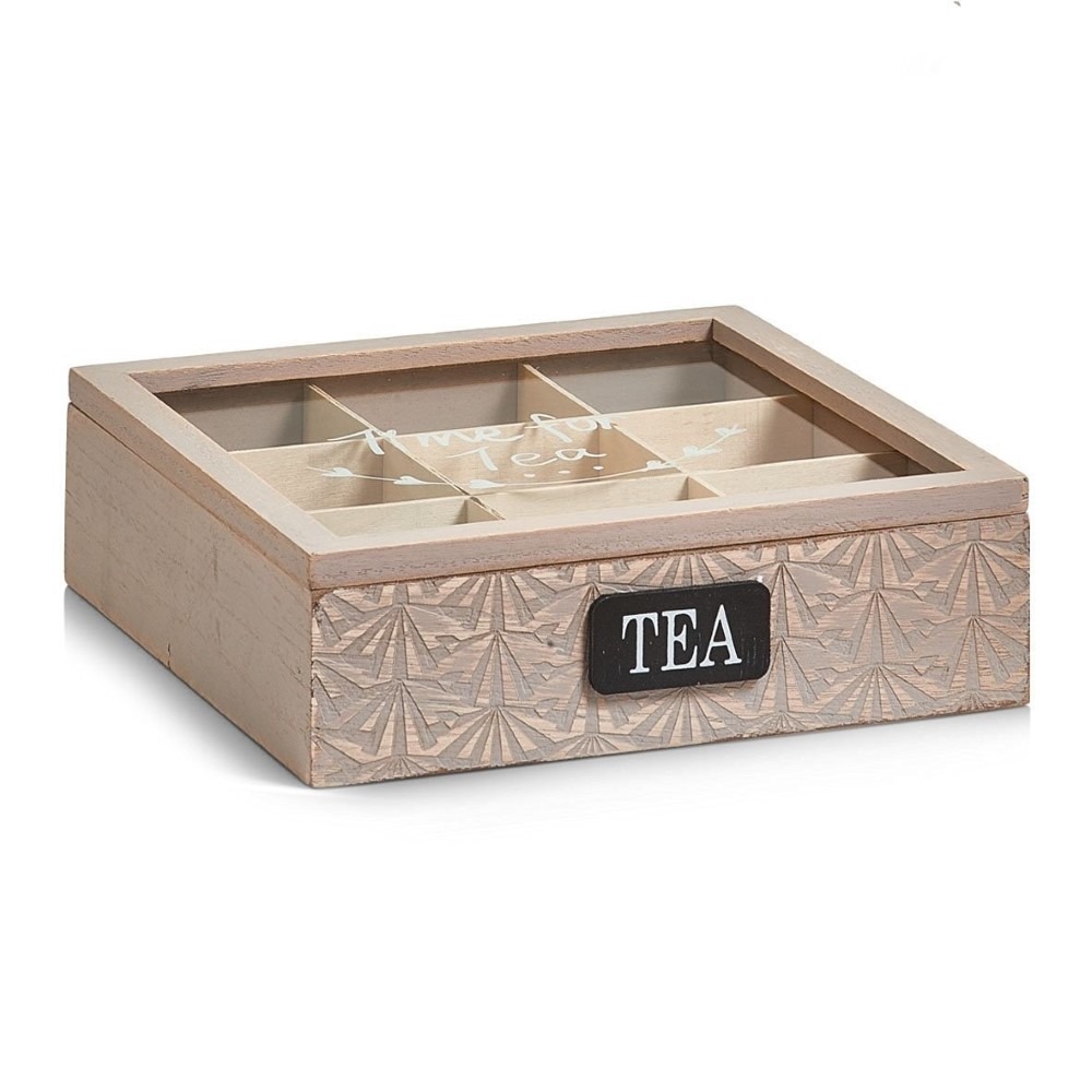 Zeller, drewniana herbaciarka, szkatułka na herbatę, 9 przegródek