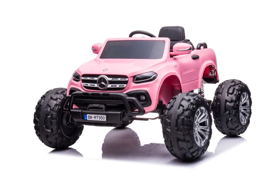 Lean Toys, Mercedes-Benz 4x4, pojazd na akumulator, jasny róż