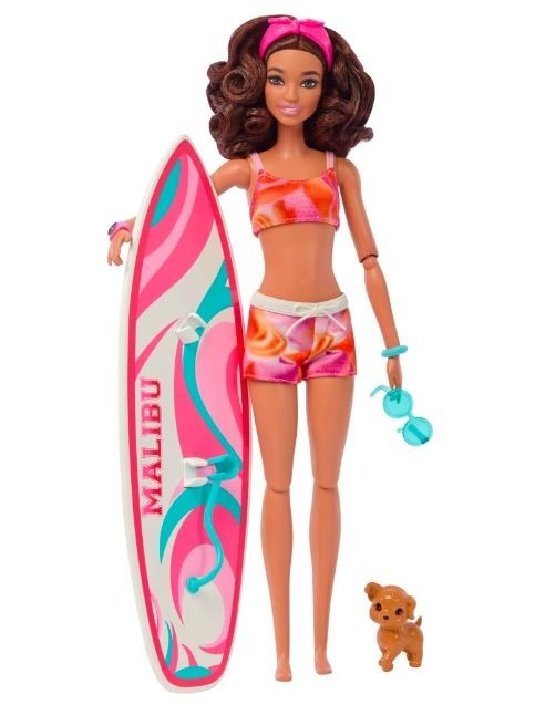 Barbie, Surferka, lalka brunetka z akcesoriami