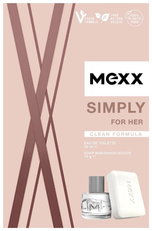 Mexx, zestaw prezentowy, Simply For Her, woda toaletowa, 20 ml + mydło w kostce, 75g
